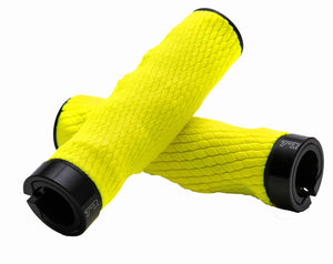 Expert Imprint Grips - Custom Mouldable Lock-On Bike Grips - Neon Yellow Rubber