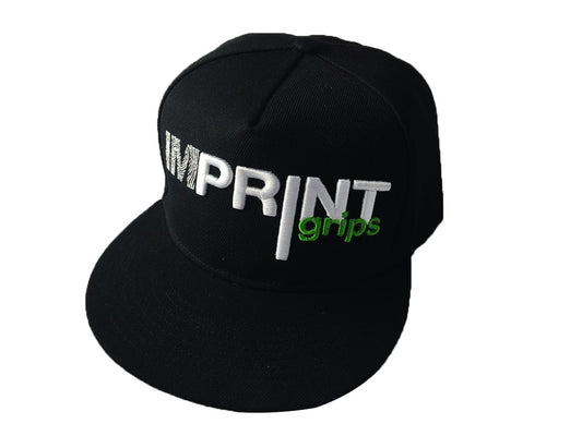 Black Imprint Grips snapback cap with embossed logo