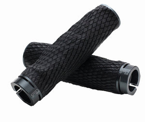 PRO Imprint Grips - Custom Mouldable Lock-On Bike Grips - Black Rubber   Graphite Metal